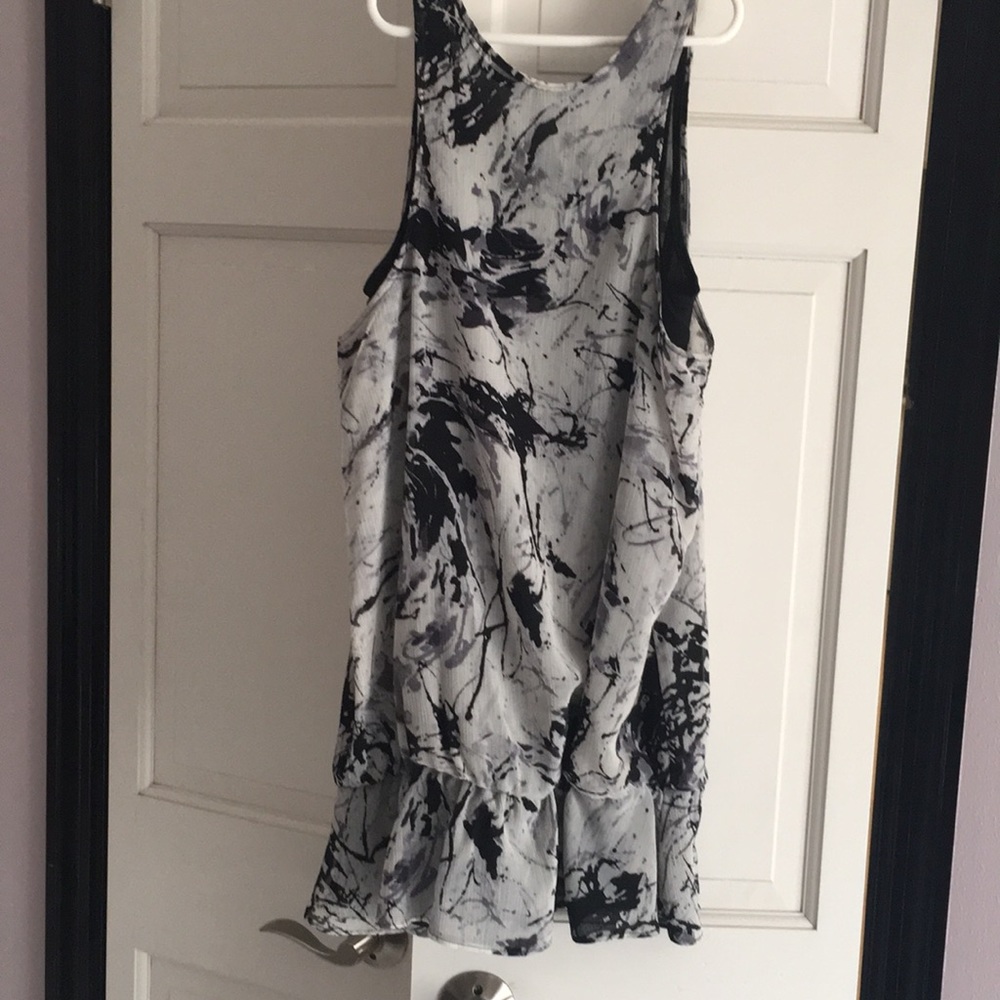Audrey black & grey sleeveless mini dress. - Picture 4 of 4